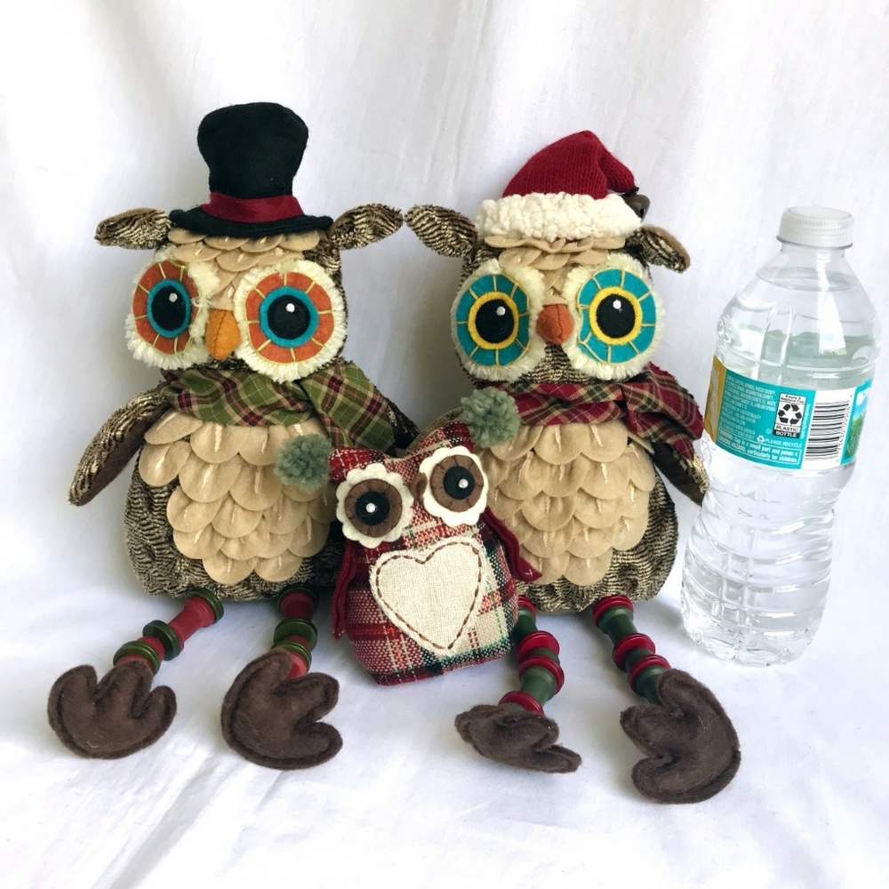 Very happy Owl family 3D Christmas decor
